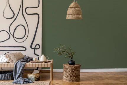 Green Embossed Wallpaper – Natural Elegance (24203-10)